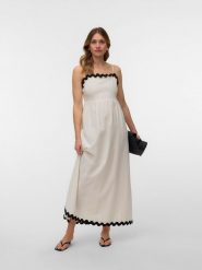 Vero Moda Sukienka w kolorze beżowym rozmiar: XS. Brązowe sukienki damskie Vero Moda, bez wzorów, z bawełny, bez ramiączek. Za 96.14 zł.