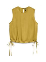 Vero Moda Bluzka w kolorze musztardowym rozmiar: XL. Żółte bluzki damskie Vero Moda, xl, bez wzorów, bez kołnierzyka, bez ramiączek. Za 83.42 zł.