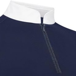 Damska koszula konkursowa z długim rękawem na zamek Kentucky Horsewear Classic. Brązowe koszule damskie KENTUCKY HORSEWEAR, s, bez wzorów, z materiału, eleganckie, bez kołnierzyka, bez ramiączek. Za 519.00 zł.