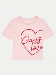 Guess T-Shirt J4YI06 K8HM4 Różowy Boxy Fit. Czerwone koszulki i t-shirty dziewczęce Guess, z aplikacjami, z bawełny, bez kołnierzyka, bez ramiączek. Za 99.99 zł.