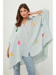 Lin Passion Tunika w kolorze miętowym rozmiar: 36/38. Zielone tuniki damskie Lin Passion, bez wzorów, klasyczne, bez kołnierzyka, bez ramiączek. Za 173.99 zł.