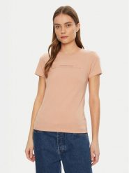 Calvin Klein Jeans T-Shirt Institutional Graphic J20J224990 Pomarańczowy Slim Fit. Brązowe t-shirty damskie Calvin Klein Jeans, m, bez wzorów, z bawełny, bez kołnierzyka. Za 103.99 zł.