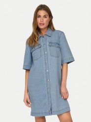 ONLY Sukienka jeansowa Belle 15324384 Niebieski Regular Fit. Niebieskie sukienki damskie Only, bez wzorów, z bawełny, bez ramiączek. Za 139.99 zł.