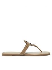 Tory Burch Japonki Miller 151169 Brązowy. Brązowe klapki damskie Tory Burch, bez wzorów, ze skóry, bez obcasa, bez zapięcia. Za 789.99 zł.