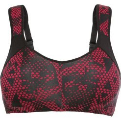 Biustonosz sportowy "LEVEL 1" bonprix czarno-czerwony. Czarne biustonosze sportowe damskie bonprix. Za 37.99 zł.