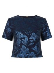 APART Bluzka w kolorze granatowym rozmiar: 42. Niebieskie bluzki damskie Apart, bez wzorów, bez kołnierzyka, bez ramiączek. Za 229.95 zł.