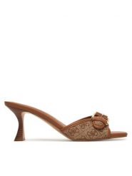 Guess Klapki FLJDI2 FAL03 Brązowy. Brązowe klapki damskie Guess, z aplikacjami, z materiału, bez obcasa, bez zapięcia. Za 471.99 zł.