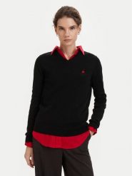 Beverly Hills Polo Club Sweter P-SS26W-M536563 Czarny Regular Fit. Czarne swetry klasyczne damskie Beverly Hills Polo Club, l, z bawełny, bez kołnierzyka. Za 269.99 zł.