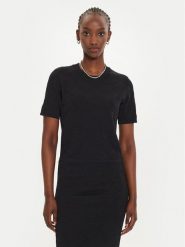 Pinko Bluzka Maglia 103976 A21T Czarny Regular Fit. Czarne bluzki damskie Pinko, m, bez wzorów, z syntetyku, bez kołnierzyka, bez ramiączek. W wyprzedaży za 389.99 zł.