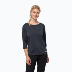 Koszulka trekkingowa damska Jack Wolfskin Jwp 3/4. Niebieskie koszulki damskie Jack Wolfskin, xs, bez wzorów, bez kołnierzyka, bez ramiączek. Za 85.99 zł.