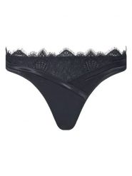 Hunkemöller Stringi Zoe 303112 Czarny. Czarne stringi Hunkemöller, bez wzorów, z syntetyku. Za 99.99 zł.