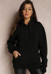 Czarna Bluza Bawełniana z Kapturem Marmi. Czarne bluzy damskie Renee, xl, bez wzorów, z bawełny, z kapturem. Za 39.99 zł.
