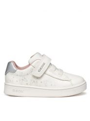 Geox Sneakersy B Eclyper B455MA 0BCQD C1151 Biały. Białe buty sportowe dziewczęce Geox, ze skóry, bez zapięcia. Za 139.99 zł.