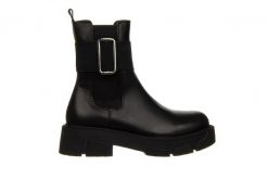 Botki Bayla-161 188 1303 01 Black 161634, Czarny, Skóra naturalna - 39. Czarne botki damskie Bayla, na zimę, z gumy, eleganckie, z okrągłym noskiem, za kostkę, bez obcasa, bez zapięcia. W wyprzedaży za 269.10 zł.