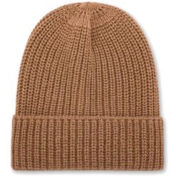 Czapka Deha Z Mieszanki Wełny Z Lurexem Damskie. Brązowe czapki damskie Deha, bez wzorów, z kaszmiru. Za 231.99 zł.