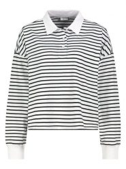 Eight2Nine Koszulka polo w kolorze biało-czarnym rozmiar: L. Białe koszulki damskie Eight2Nine, l, bez wzorów, z bawełny, bez kołnierzyka, bez ramiączek. Za 83.03 zł.