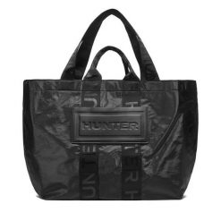 Torebka Hunter. Czarne shopper bag Hunter, bez wzorów, bez dodatków. Za 219.99 zł.