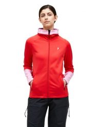 Bluza Peak Performance damska Rider Zip Hood czerwona - L. Czerwone bluzy damskie Peak Performance, l, bez wzorów, z elastanu, bez kaptura. Za 599.00 zł.