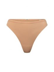 Calvin Klein Stringi Kobiety Sztuczne włókno beżowy, S. Brązowe stringi Calvin Klein, bez wzorów, z włókna. Za 109.95 zł.