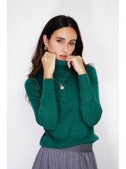 ASSUILI Golf w kolorze ciemnozielonym rozmiar: 42. Zielone golfy damskie Assuili, bez wzorów, z kaszmiru, bez ramiączek. Za 122.96 zł.