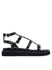 Patrizia Pepe Sandały PPJ398.31 Czarny. Czarne sandały damskie Patrizia Pepe, bez wzorów, ze skóry, bez obcasa, na płaskiej podeszwie, bez zapięcia. Za 489.99 zł.