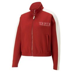 Damska bluza dresowa Puma X Vogue T7 Dk. Czerwone bluzy damskie Puma, s, bez wzorów, z bawełny, z kapturem. Za 263.47 zł.