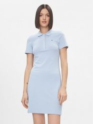 Tommy Hilfiger Sukienka codzienna 1985 WW0WW37853 Błękitny Slim Fit. Niebieskie sukienki damskie Tommy Hilfiger, bez wzorów, z bawełny, bez ramiączek. Za 359.99 zł.