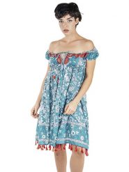 Isla Bonita by SIGRIS Sukienka w kolorze błękitnym rozmiar: XL. Niebieskie sukienki damskie Isla Bonita by SIGRIS, bez wzorów, z bawełny, bez ramiączek. Za 97.51 zł.