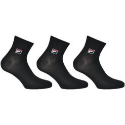 Skarpetki ponad kostę unisex Fila 3 pary. Czarne skarpetki damskie Fila, bez wzorów, z bawełny. Za 30.99 zł.