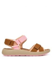 Primigi Sandały 1395833 D Brązowy. Brązowe sandały dziewczęce Primigi, z materiału, bez obcasa, bez zapięcia. Za 249.99 zł.