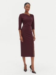 Rinascimento Sukienka koktajlowa CFC0126635003 Bordowy Slim Fit. Czerwone sukienki damskie Rinascimento, bez wzorów, z syntetyku, wizytowe, bez ramiączek. Za 549.99 zł.