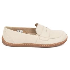 Olivier Barefoot Eleganckie Damskie minimalistyczne mokasyny skórzane 1280 beżowe beżowy. Brązowe mokasyny damskie z materiału, bez obcasa. Za 484.00 zł.