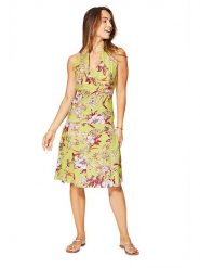 Aller Simplement Sukienka w kolorze zielono-czerwonym rozmiar: 34/36. Zielone sukienki damskie Aller Simplement, bez wzorów, z bawełny, klasyczne, bez ramiączek. Za 86.99 zł.