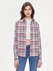 Wrangler Koszula Western 112350328 Fioletowy Slim Fit. Fioletowe koszule damskie Wrangler, xs, bez wzorów, z bawełny, bez kołnierzyka, bez ramiączek. Za 249.99 zł.