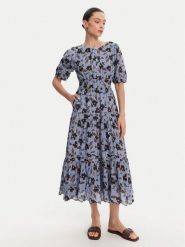 Pepe Jeans Sukienka letnia Eva PL953695 Błękitny Regular Fit. Niebieskie sukienki damskie Pepe Jeans, bez wzorów, z bawełny, bez ramiączek. Za 459.99 zł.