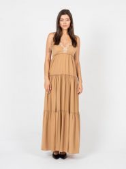 Liu Jo Sukienka "Maxi" | JF1023 T3093 | Kobieta | Beżowy. Brązowe sukienki damskie Liu Jo, bez wzorów, z elastanu, eleganckie, bez ramiączek. W wyprzedaży za 459.00 zł.