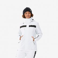 Kurtka narciarska i snowboardowa damska Quechua 900. Białe kurtki damskie WED'ZE, na zimę, s, bez wzorów, z materiału, bez kaptura. Za 879.99 zł.