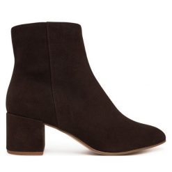 Botki HÖGL. Brązowe botki damskie Högl, bez obcasa, na słupku, bez zapięcia. Za 749.99 zł.