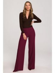 Stylove Spodnie w kolorze bordowym rozmiar: M. Czerwone spodnie materiałowe damskie Stylove, bez wzorów, z materiału. Za 234.95 zł.