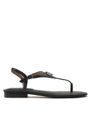 Lauren Ralph Lauren Sandały 802935549001 Czarny. Czarne sandały damskie Lauren Ralph Lauren, bez wzorów, ze skóry, bez obcasa, na płaskiej podeszwie, bez zapięcia. Za 599.99 zł.