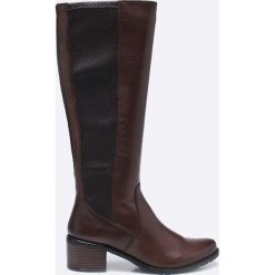 Caprice - Kozaki. Czarne kozaki damskie Caprice, z materiału. W wyprzedaży za 341.91 zł.