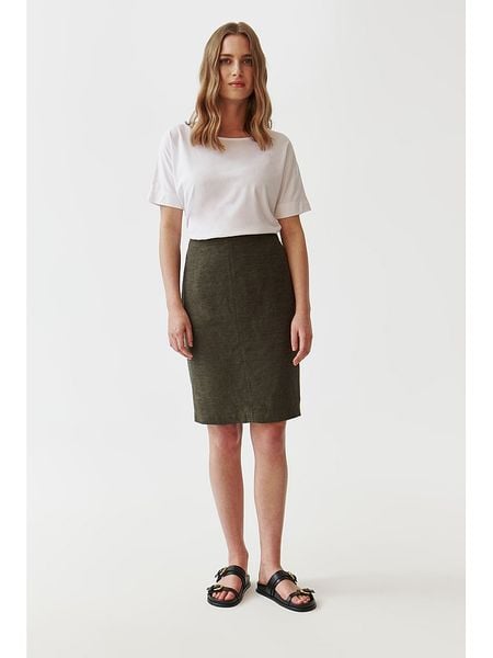 TATUUM Lniana spódnica w kolorze khaki rozmiar: 38. Brązowe spódnice damskie TATUUM, bez wzorów, ze lnu, midi. Za 149.95 zł.