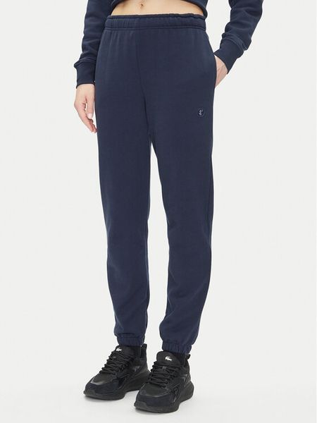 Save The Duck Spodnie dresowe DF1192W CLEE20 Granatowy Regular Fit. Niebieskie spodnie dresowe damskie Save the duck, bez wzorów, z bawełny. Za 199.99 zł.