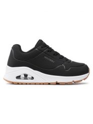 Skechers Sneakersy Uno 310024L BLK Czarny. Czarne buty sportowe dziewczęce Skechers, bez wzorów, ze skóry, bez zapięcia. Za 209.99 zł.