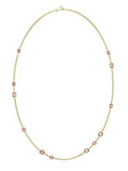 Swarovski Pozłacany naszyjnik z elementami ozdobnymi - dł. 100 cm rozmiar: onesize. Różowe naszyjniki damskie Swarovski, z cyrkonią, metalowe. Za 543.99 zł.