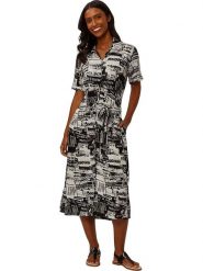Heine Sukienka w kolorze czarno-białym rozmiar: 46. Białe sukienki damskie Heine, bez wzorów, z tkaniny, bez ramiączek. Za 96.83 zł.