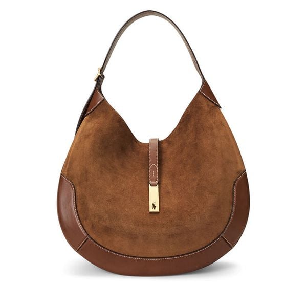 Torebka Polo Ralph Lauren. Brązowe shopper bag Polo Ralph Lauren, bez wzorów, bez dodatków. Za 3,599.00 zł.