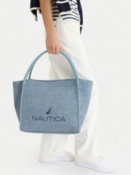 Nautica Torebka CEO-NTC-L-001-09 Niebieski. Niebieskie shopper bag Nautica, z materiału, bez dodatków. Za 179.99 zł.