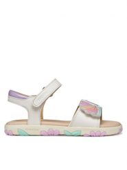 Geox Sandały J Sandal Haiti Girl J658ZB 05402 C0814 S Biały. Białe sandały dziewczęce Geox, ze skóry, bez obcasa, bez zapięcia. Za 269.99 zł.