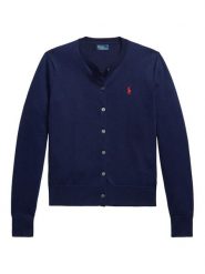 Polo Ralph Lauren Kardigan 211971871004 Granatowy Slim Fit. Niebieskie kardigany damskie Polo Ralph Lauren, m, bez wzorów, z bawełny. Za 859.99 zł.